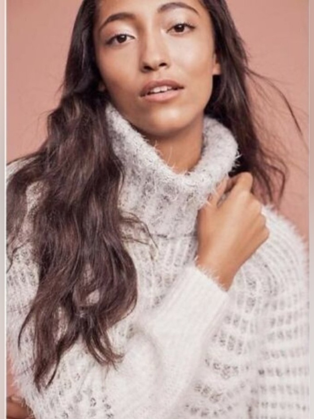 Anthropologie Sleeping On Snow I Shelby Eyelash Wool Alpaca Mix Sweater Dress - Picture 3 of 11